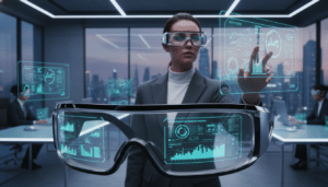 Mixed Reality Brille mit transparentem Display